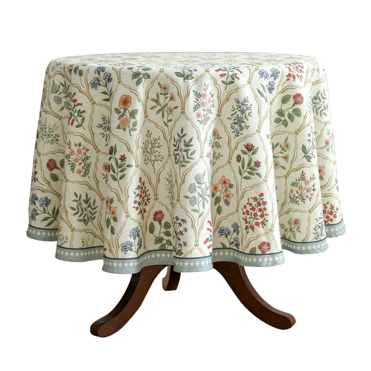 ISAENNE Designer Vintage Small Square Floral Tablecloth,55"x55"