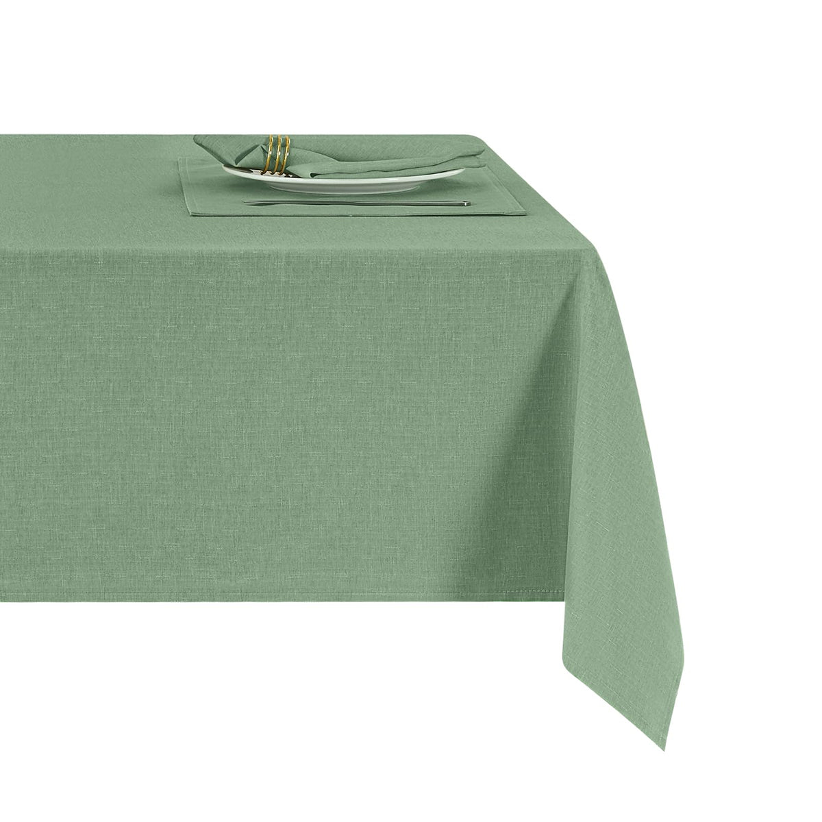 Flaxen 52x70 Rectangular Polyester Linen Farmhouse Tablecloth