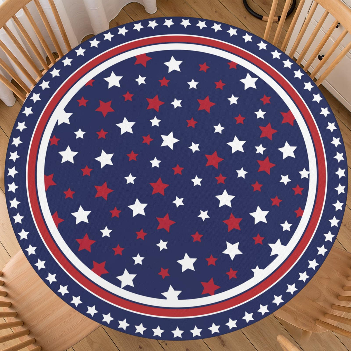 Fall Round Fitted Tablecloth with Elastic Edge Orange Blue White Thanksgiving Pumpkin Table Cover 40-44 Inch Autumn Leaf Washable Table Cloth for Kitchen Dining Room Party Decor