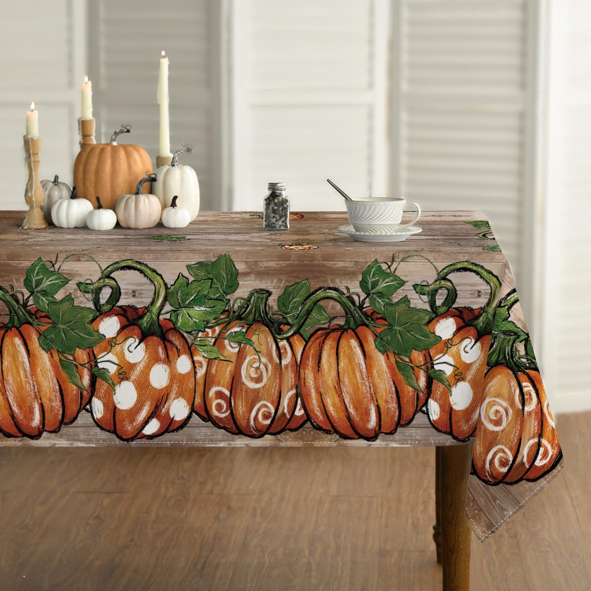 Horaldaily Fall Tablecloth 60 x 60 Inch Square Thanksgiving Pot