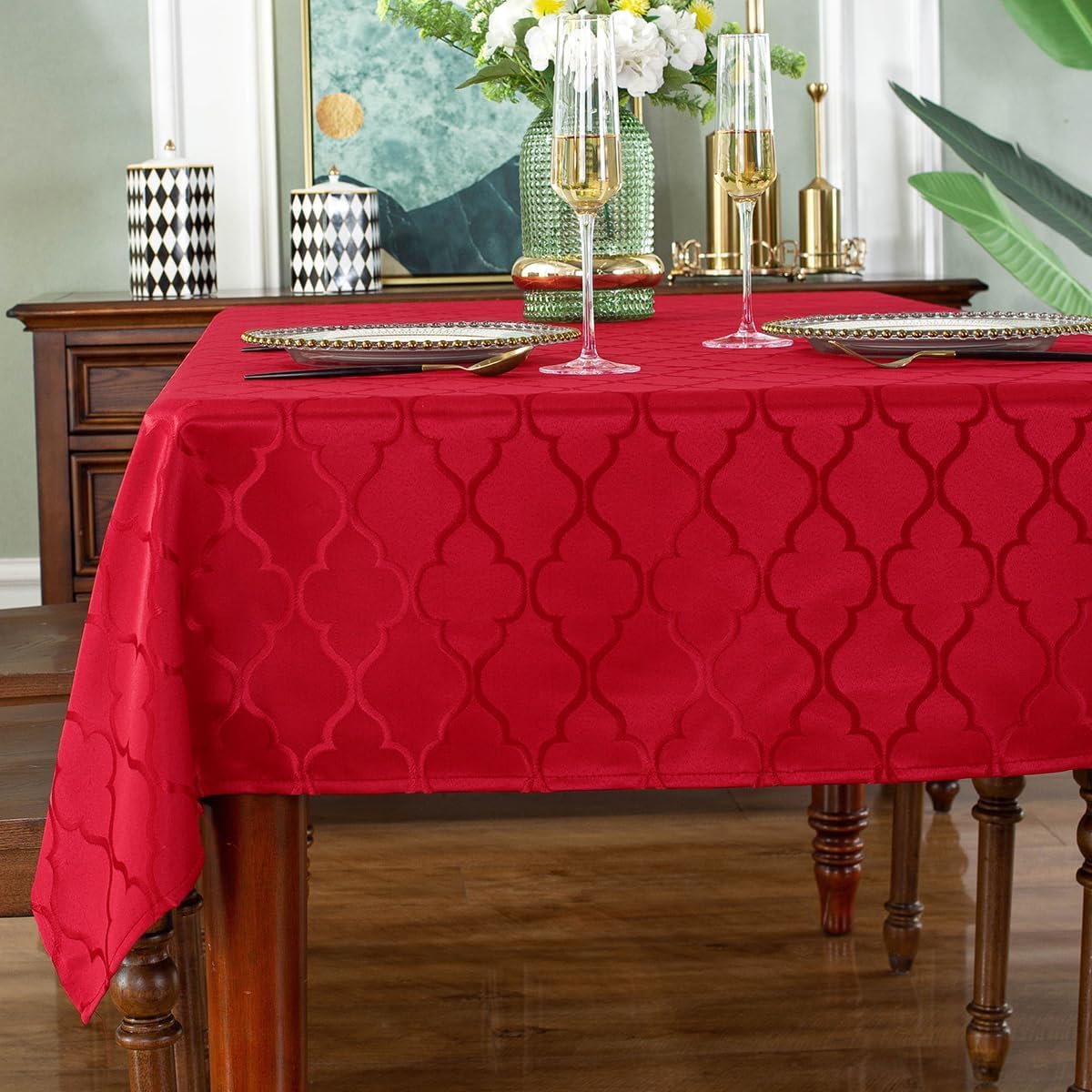 SASTYBALE Tablecloths Rectangular Table Cloth 52" x 70" Gray