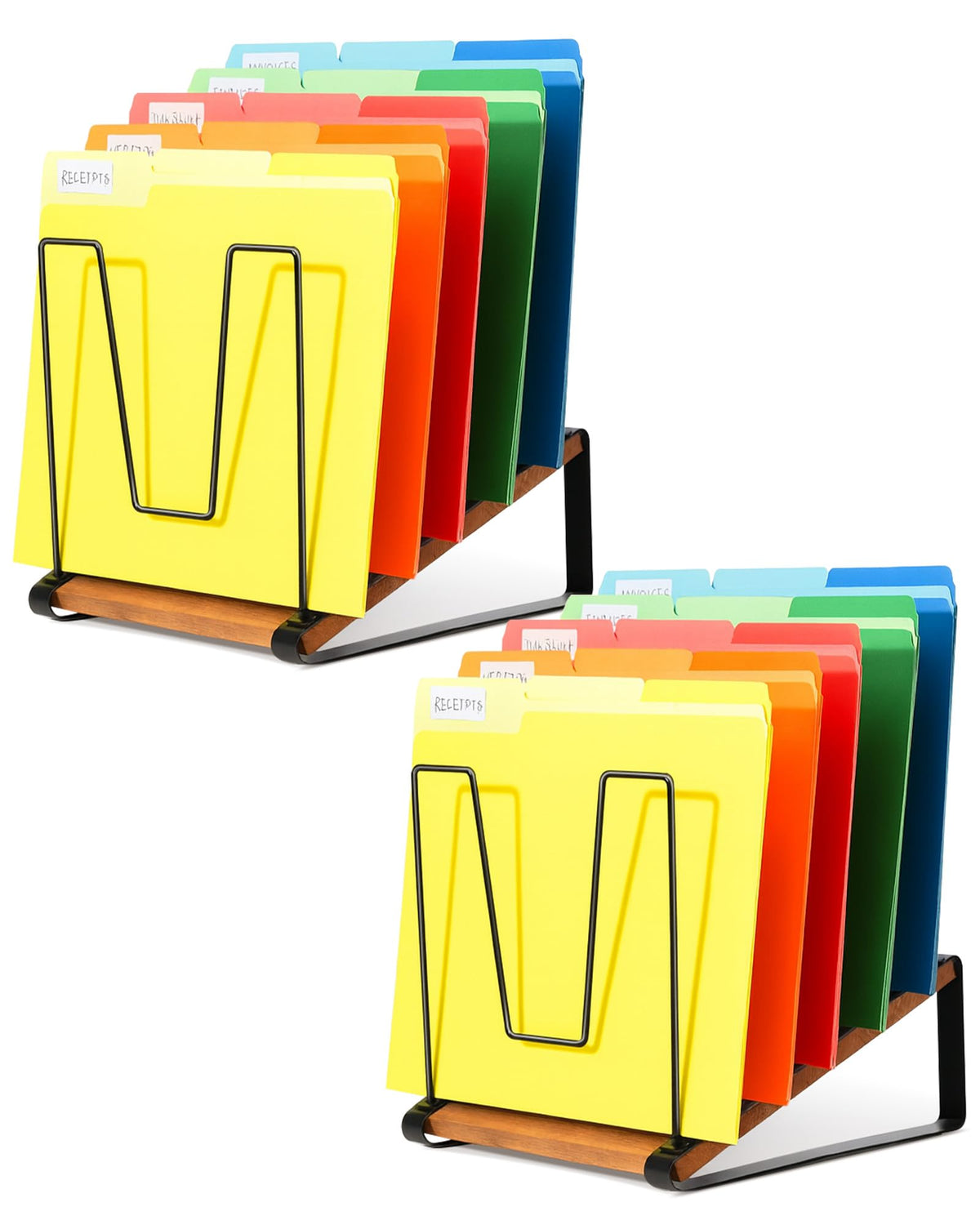 HULISEN Inclined Desk File Organizer, 5-Section Desktop File Folder Holder
