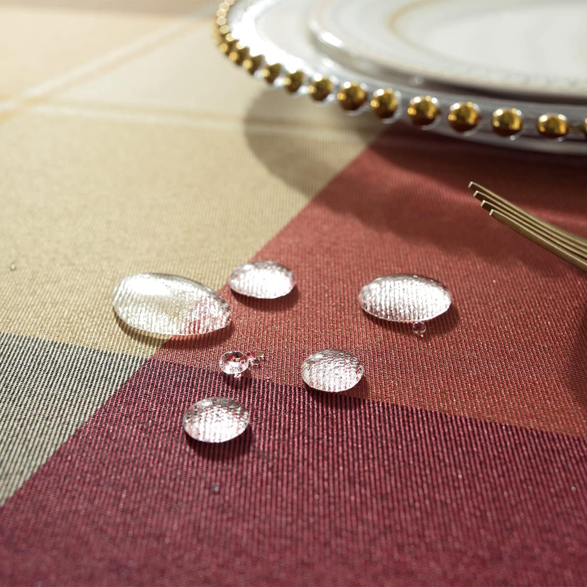 SASTYBALE Rectangle Tablecloth 52 x 70 Inch, Red, Checkered Table Cloths