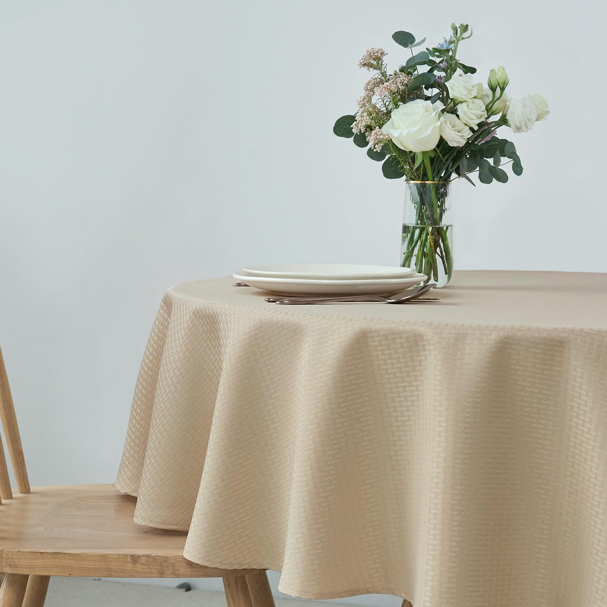 maxmill Rectangle Tablecloth Weaved Pattern Waterproof Spillproof Wrinkle Free Table Cloth, Kitchen Dining Tabletop Decoration, Fabric Table Cover for Holiday Parties, 52 x 70 Inch, Sage Green