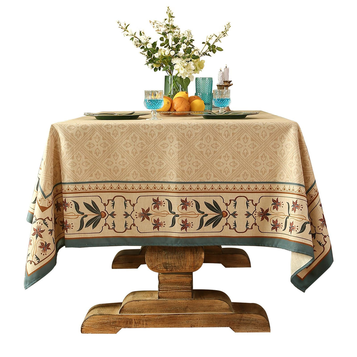 patdrea Designer Vintage French Tablecloth,Rectangular,118"x67"