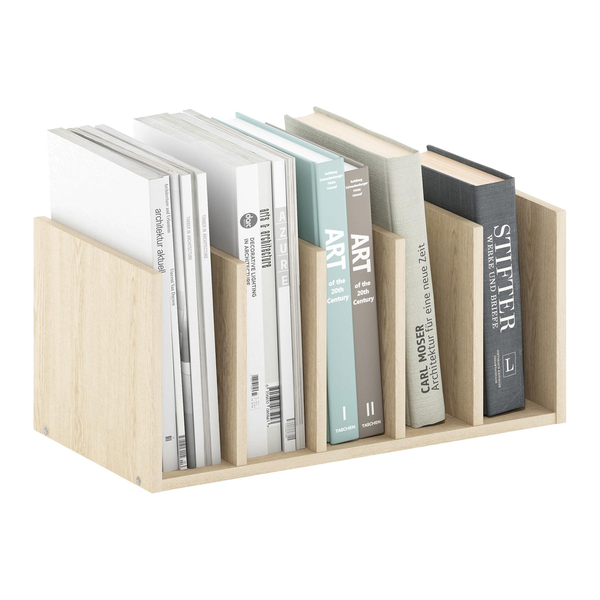 Furinno HERMITE Desk File Folder Organizers, 3-Shelf Desktop Office Organization Racks, Desk Top Display Book Shelf, for Paper, Office Supplies, Magazine, Bauhaus Oak