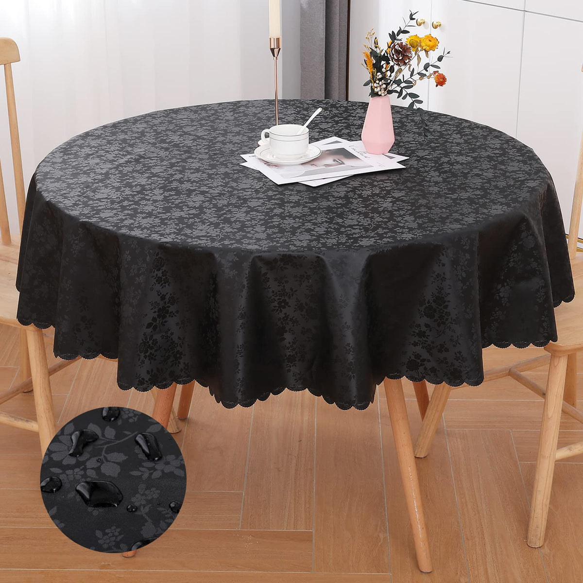 Smiry Rectangle Waterproof Heavy Duty Vinyl Tablecloths, 52 x 70 Inch
