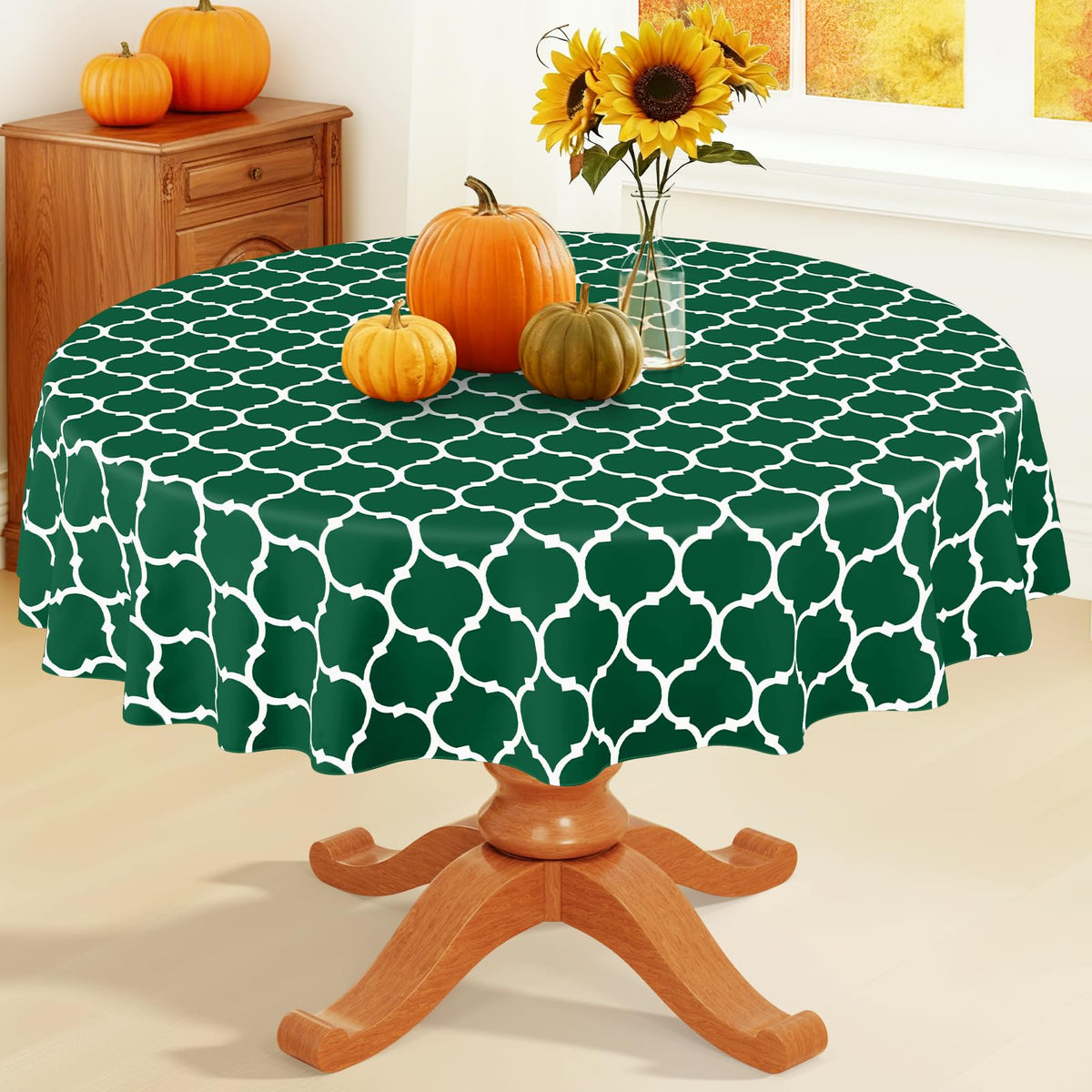 Smiry Rectangle Table Cloth, Flannel Backed Vinyl Tablecloth, 60"x84"