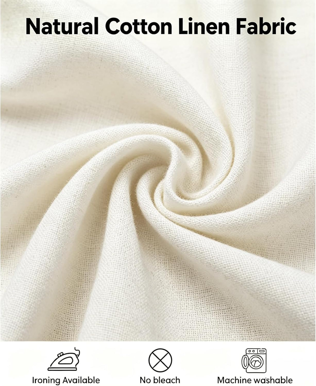Alsoo Ivory Tablecloth Rectangle Linen Cotton Texture, Waterproof Heavy Duty Farmhouse Wrinkle Free Table Cloth with Tassel for Kitchen Dining Holiday Party, 55" x 75"
