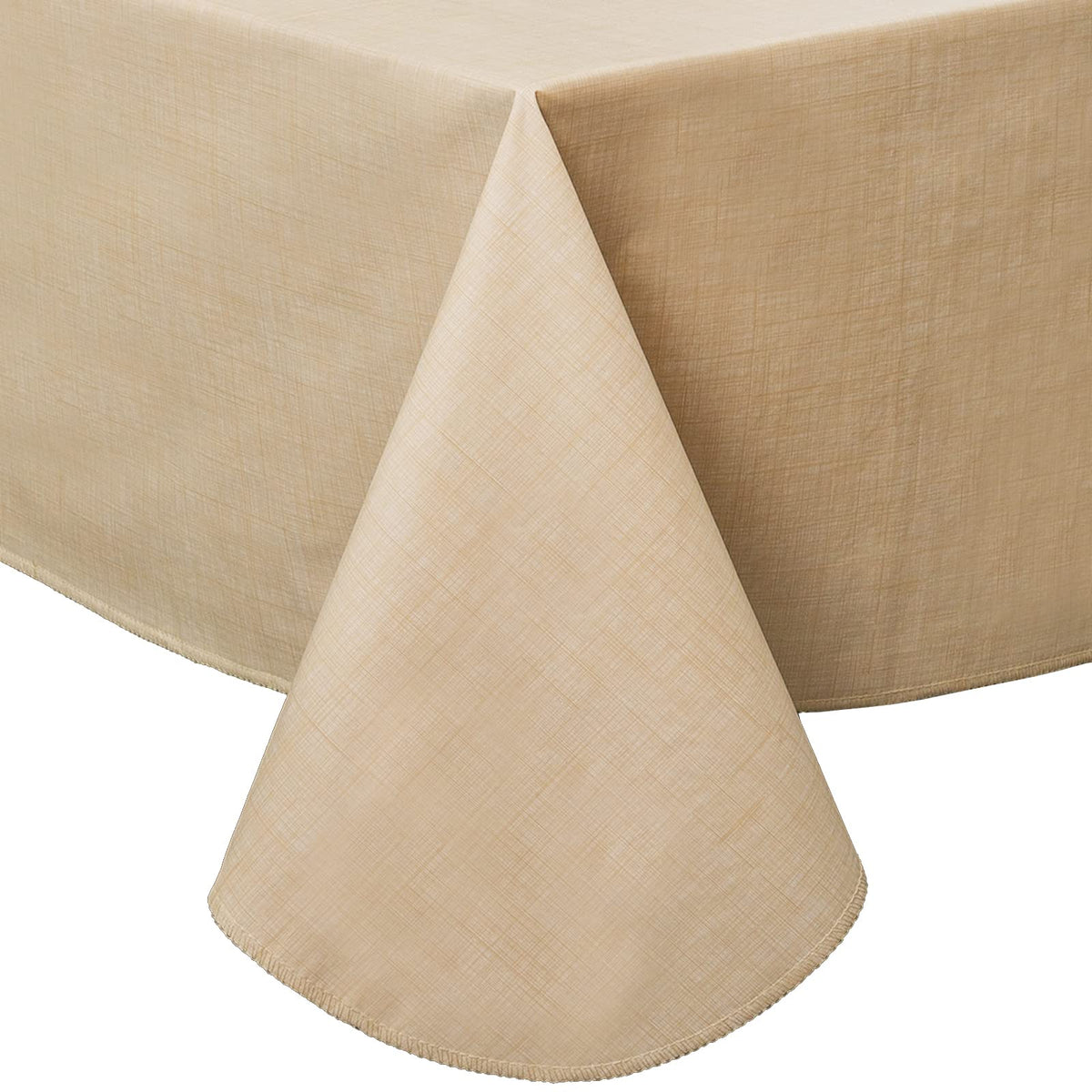 LIBERECOO Vinyl Tablecloth with Flannel Backing, Grass Green, Waterproof, Stain-Resistant, Easy-Clean Table Cover for Holiday, Dining, Kitchen, and Outdoor Use, 60" x 120" Rectangle
