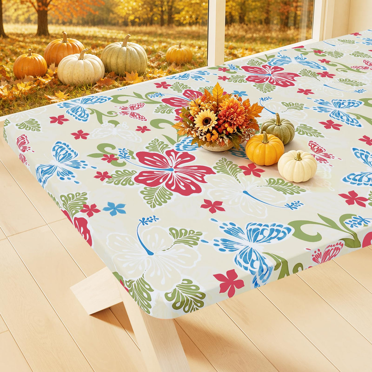 Smiry Rectangle Table Cloth, Waterproof Plastic Table Cover for 6FT Tables