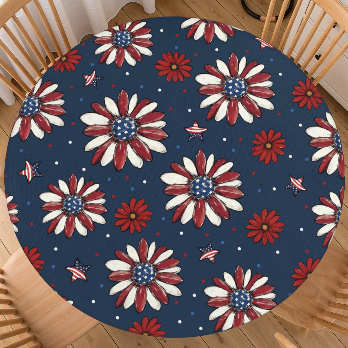 Halloween Polka Dot Round Fitted Tablecloth with Elastic Black Cat Ghost Pumpkin Bat Bowtie Whimsical Table Cloth Decorative Washable Spooky Cute Table Cover Outdoor Kitchen Dining for 44"-48" Table