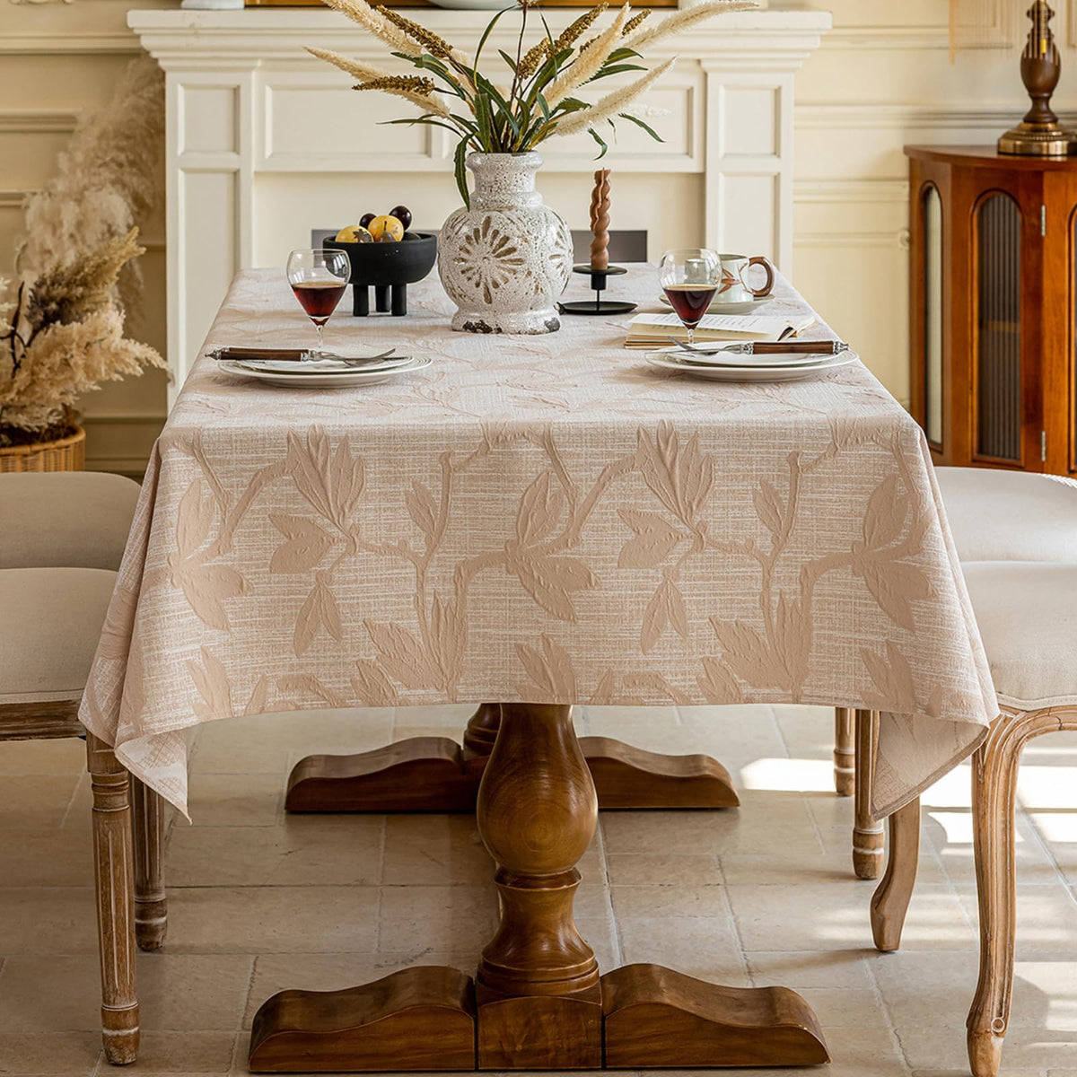 AIRCOWRIE Waterproof Rectangle Vinyl Tablecloths 108x54 Inch