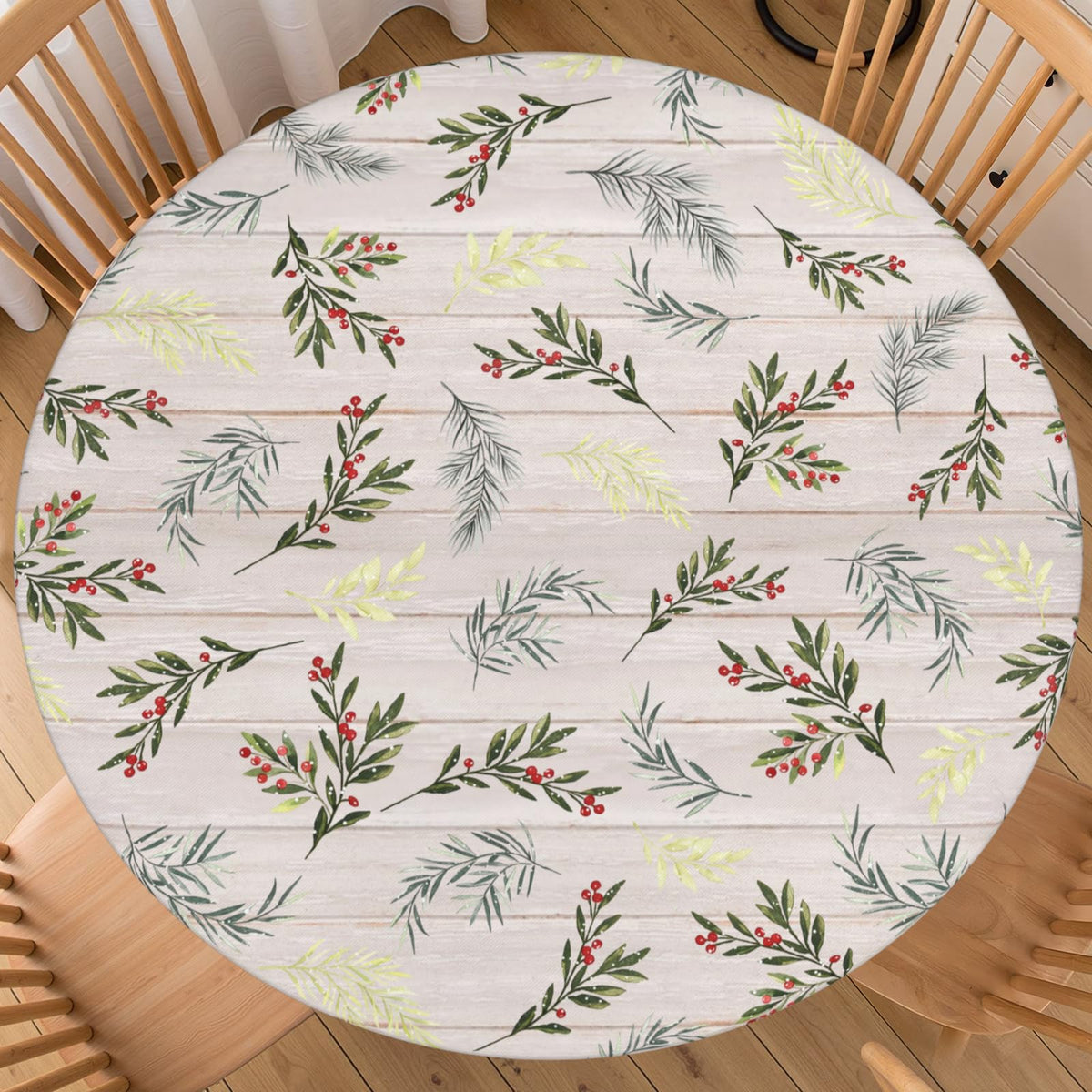 Halloween Polka Dot Round Fitted Tablecloth with Elastic Black Cat Ghost Pumpkin Bat Bowtie Whimsical Table Cloth Decorative Washable Spooky Cute Table Cover Outdoor Kitchen Dining for 44"-48" Table