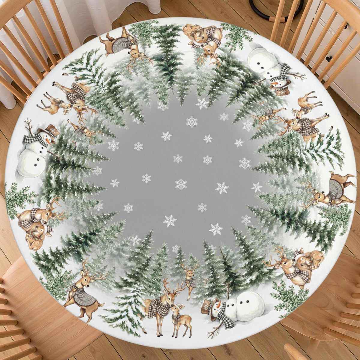 Halloween Polka Dot Round Fitted Tablecloth with Elastic Black Cat Ghost Pumpkin Bat Bowtie Whimsical Table Cloth Decorative Washable Spooky Cute Table Cover Outdoor Kitchen Dining for 44"-48" Table