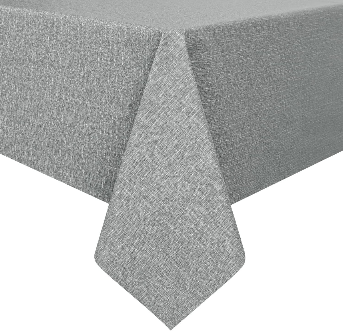 Romanstile Waterproof Vinyl Tablecloth Rectangle, 54 x 78 Inch, Light Grey
