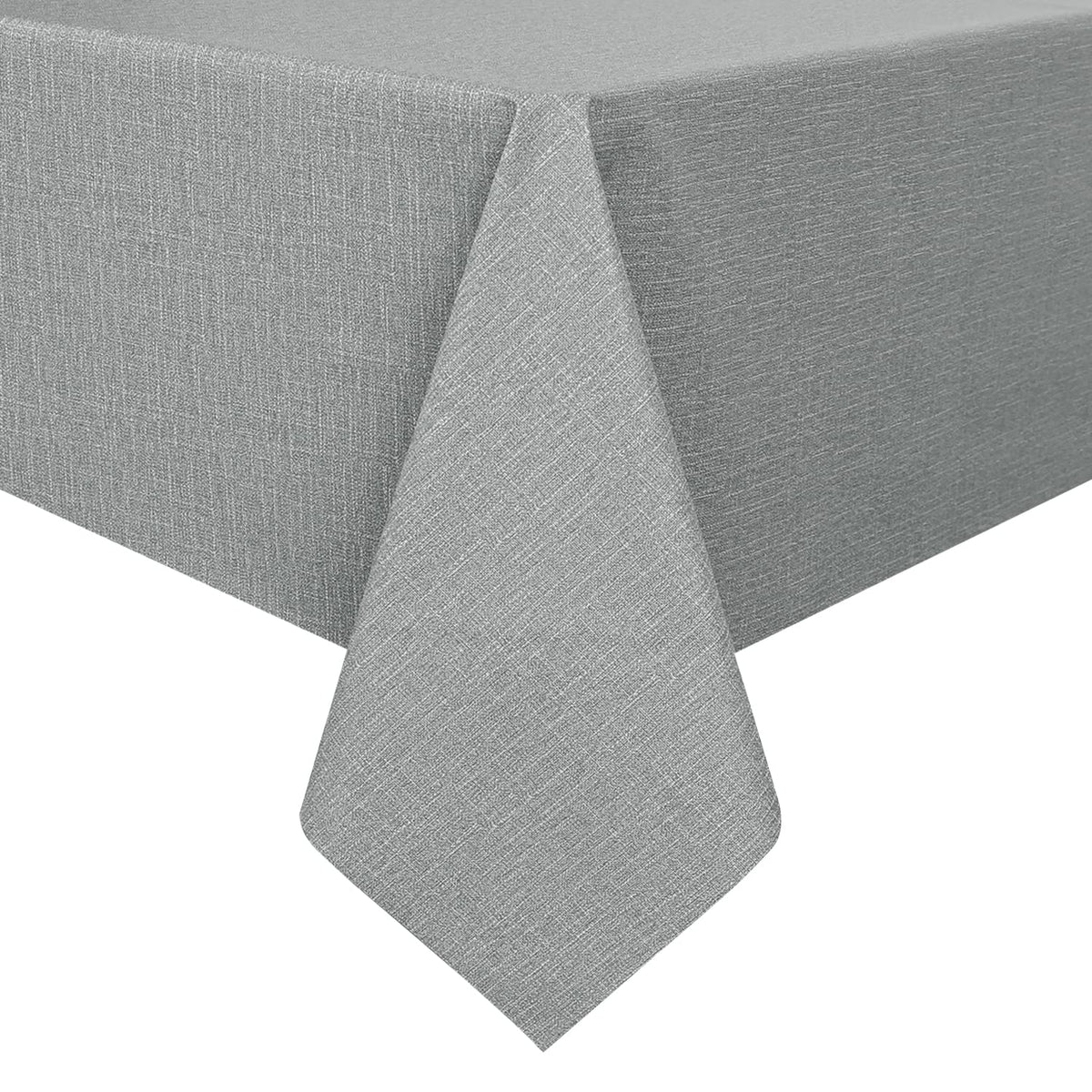 Romanstile Waterproof Vinyl Tablecloth Rectangle, 54 x 78 Inch, Light Grey