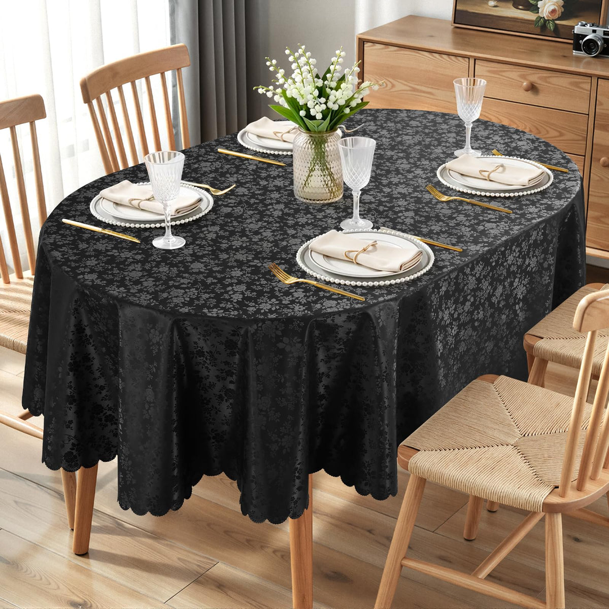 Smiry Rectangle Waterproof Heavy Duty Vinyl Tablecloths, 52 x 70 Inch