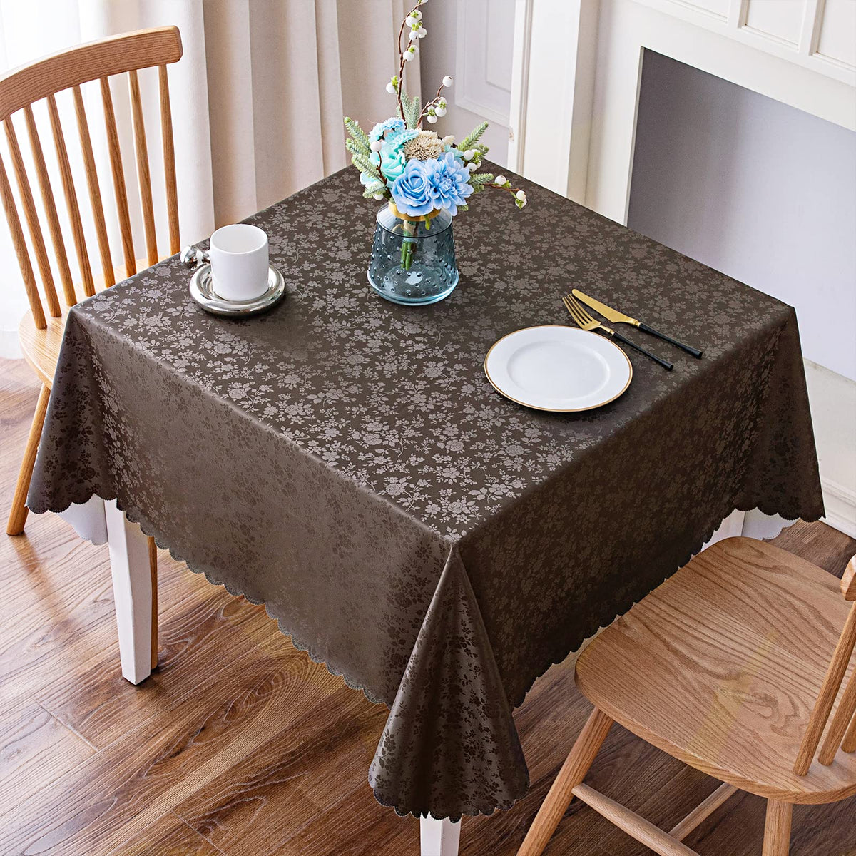 Smiry Rectangle Waterproof Heavy Duty Vinyl Tablecloths, 52 x 70 Inch