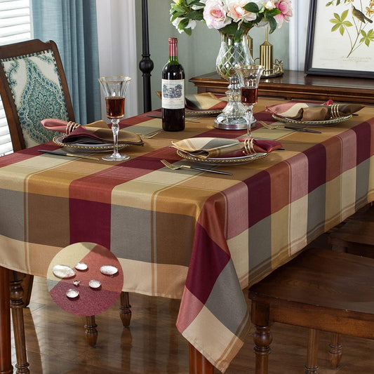 SASTYBALE Rectangle Tablecloth 52 x 70 Inch, Red, Checkered Table Cloths