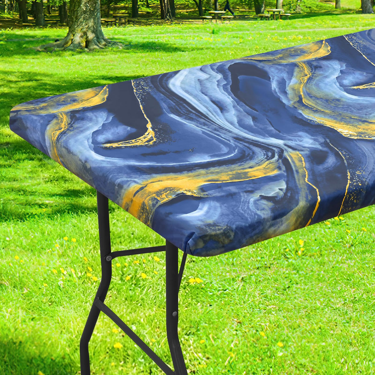 Smiry Rectangle Table Cloth, Waterproof Plastic Table Cover for 6FT Tables