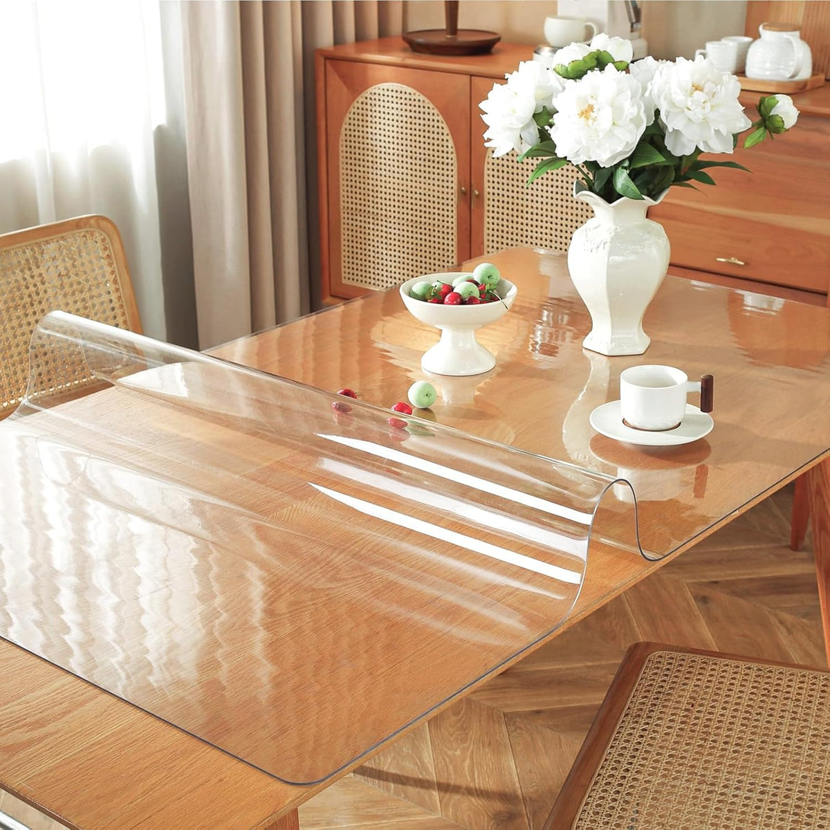 OstepDecor 36 x 60 in Clear Table Protector 1.5mm Thick Plastic Table Cover