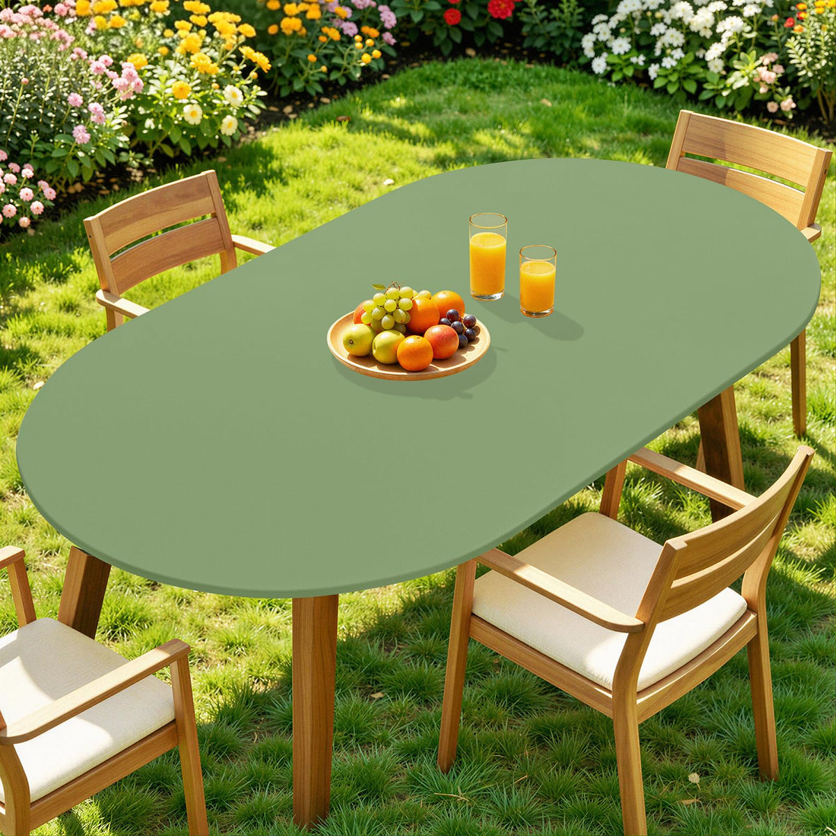 Moosfor Spandex Round Tablecloth, Fitted Table Cloth for 45"-56" Tables
