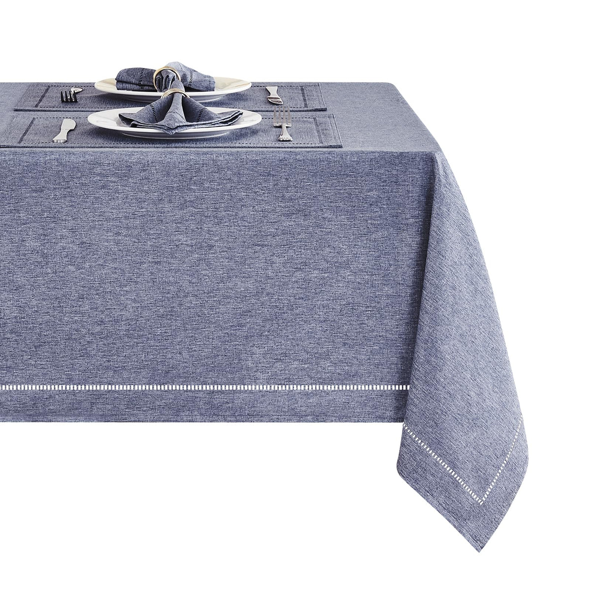 Flaxen 52x70 Rectangle Polyester Linen Farmhouse Tablecloth