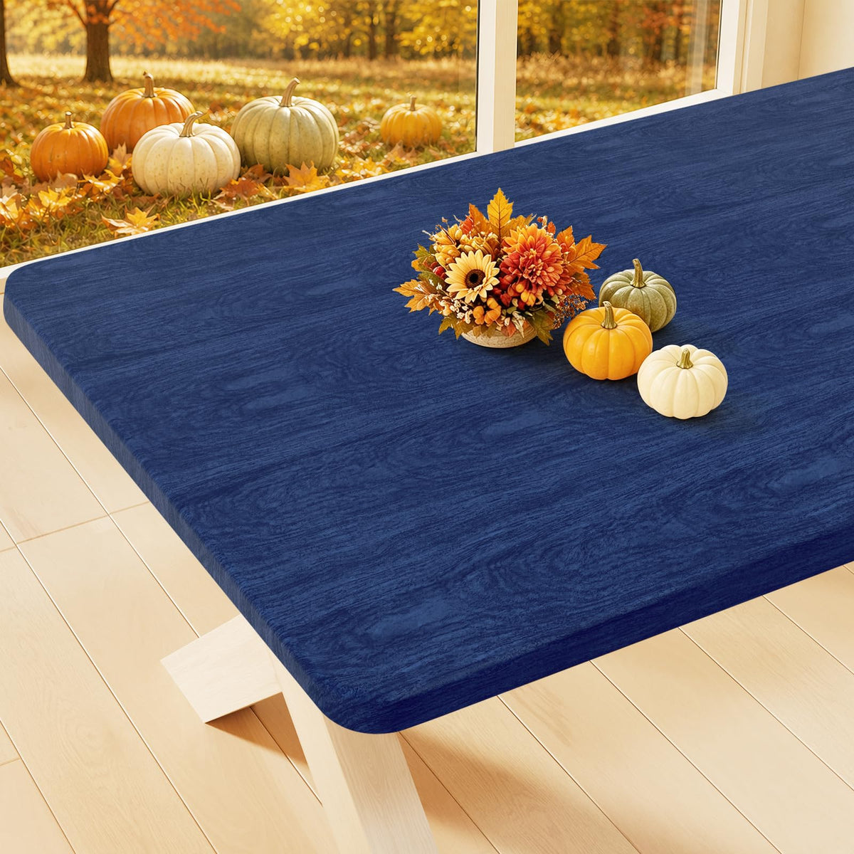 Smiry Rectangle Table Cloth, Waterproof Plastic Table Cover for 6FT Tables