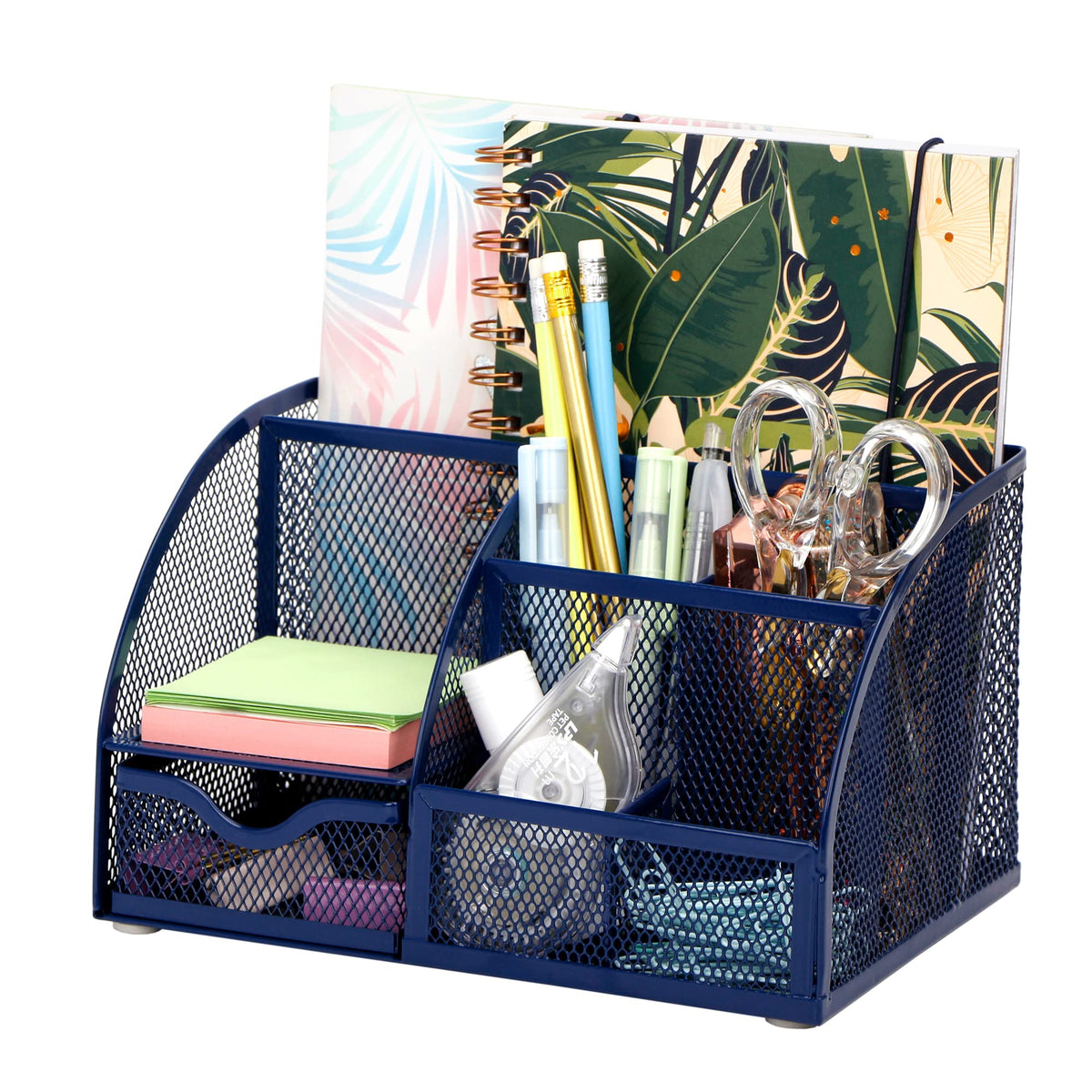 Exerz Desk Organizer 7 Compartment Pencil Holder Office Tidy Caddy Black