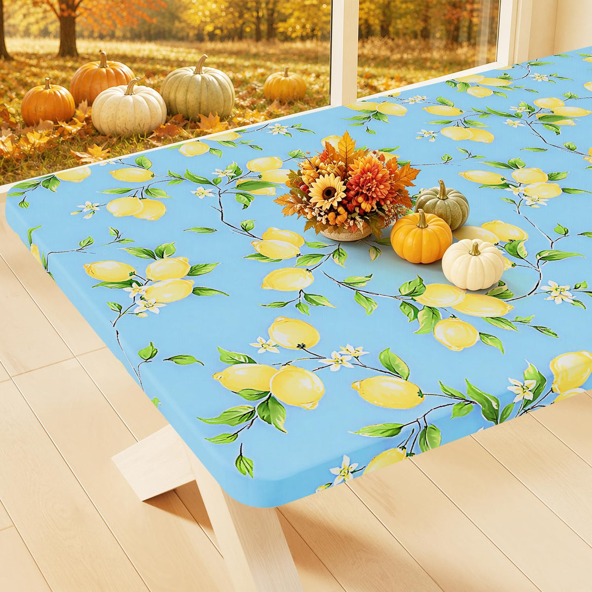 Smiry Rectangle Table Cloth, Waterproof Plastic Table Cover for 6FT Tables