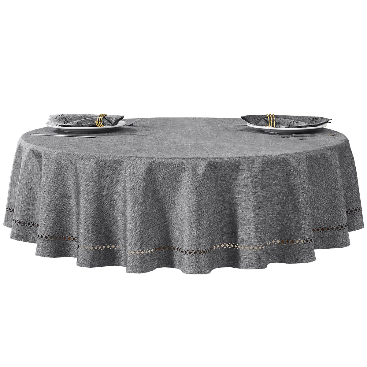 Flaxen 52x70 Rectangle Polyester Linen Farmhouse Tablecloth