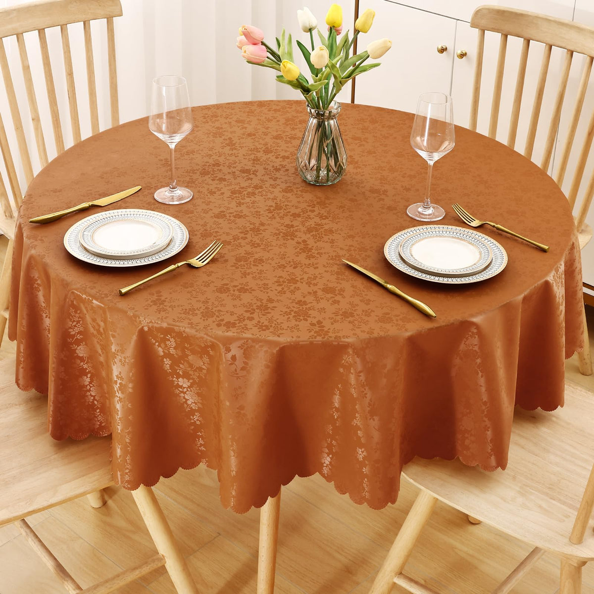 Smiry Rectangle Waterproof Heavy Duty Vinyl Tablecloths, 52 x 70 Inch