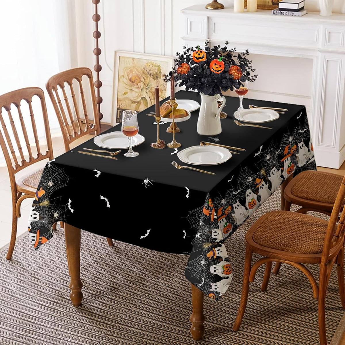 Quimoy Halloween Tablecloth 60×84 Inch Rectangular