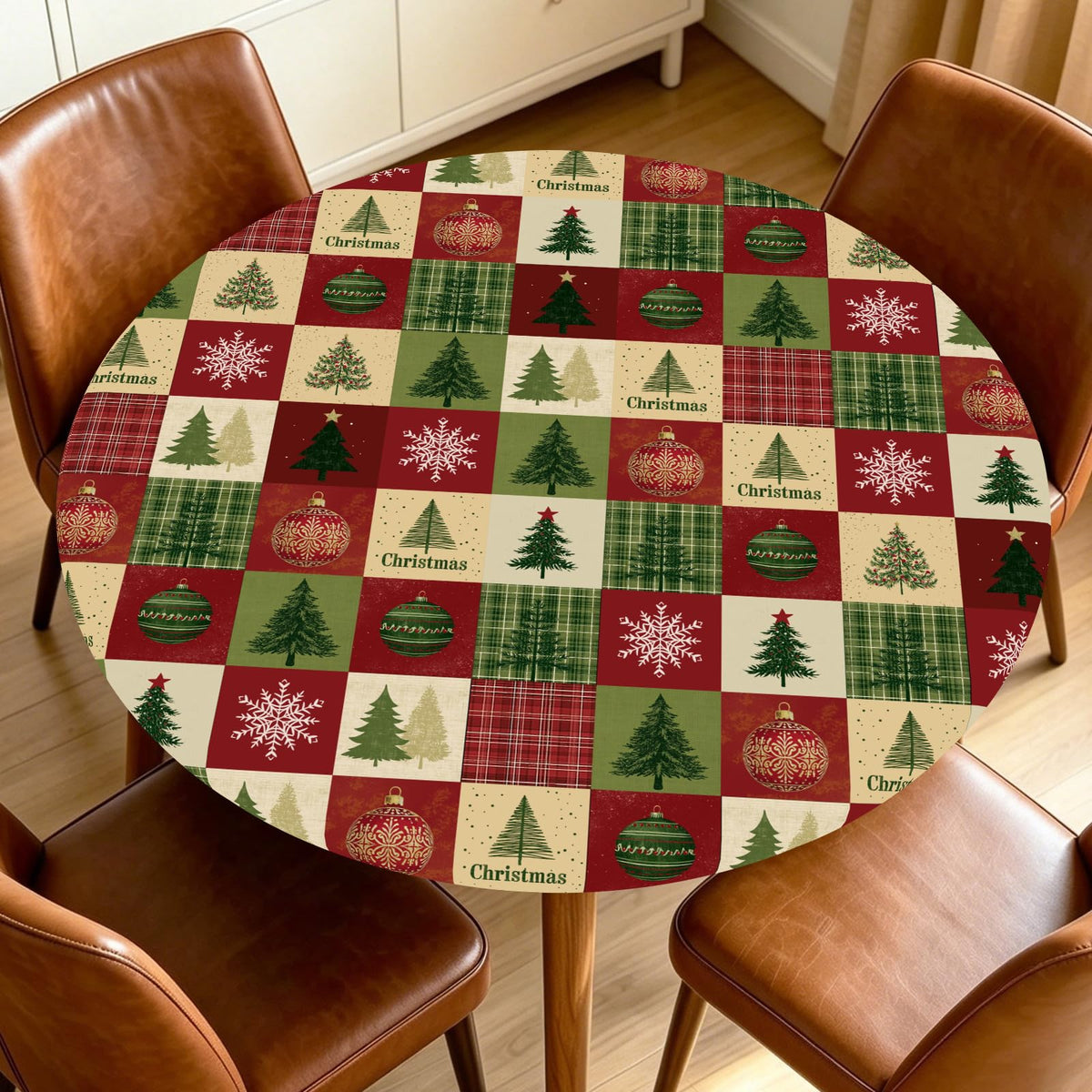 Fall Round Fitted Tablecloth with Elastic Edge Orange Blue White Thanksgiving Pumpkin Table Cover 40-44 Inch Autumn Leaf Washable Table Cloth for Kitchen Dining Room Party Decor