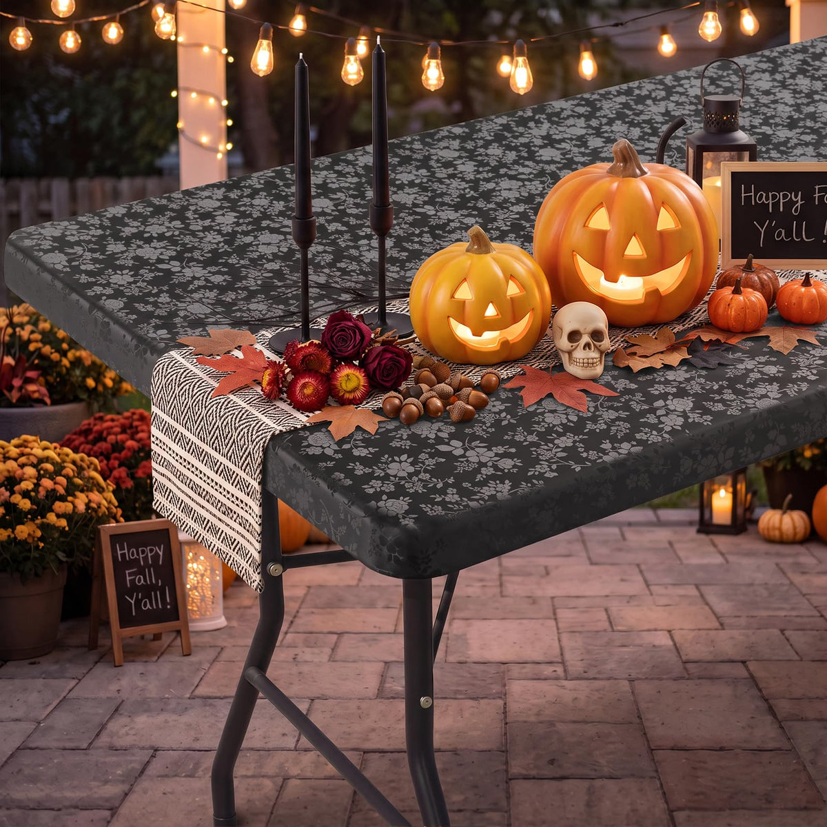 Smiry Heavy Duty Vinyl Fitted Tablecloths for 6 Foot Rectangle Tables