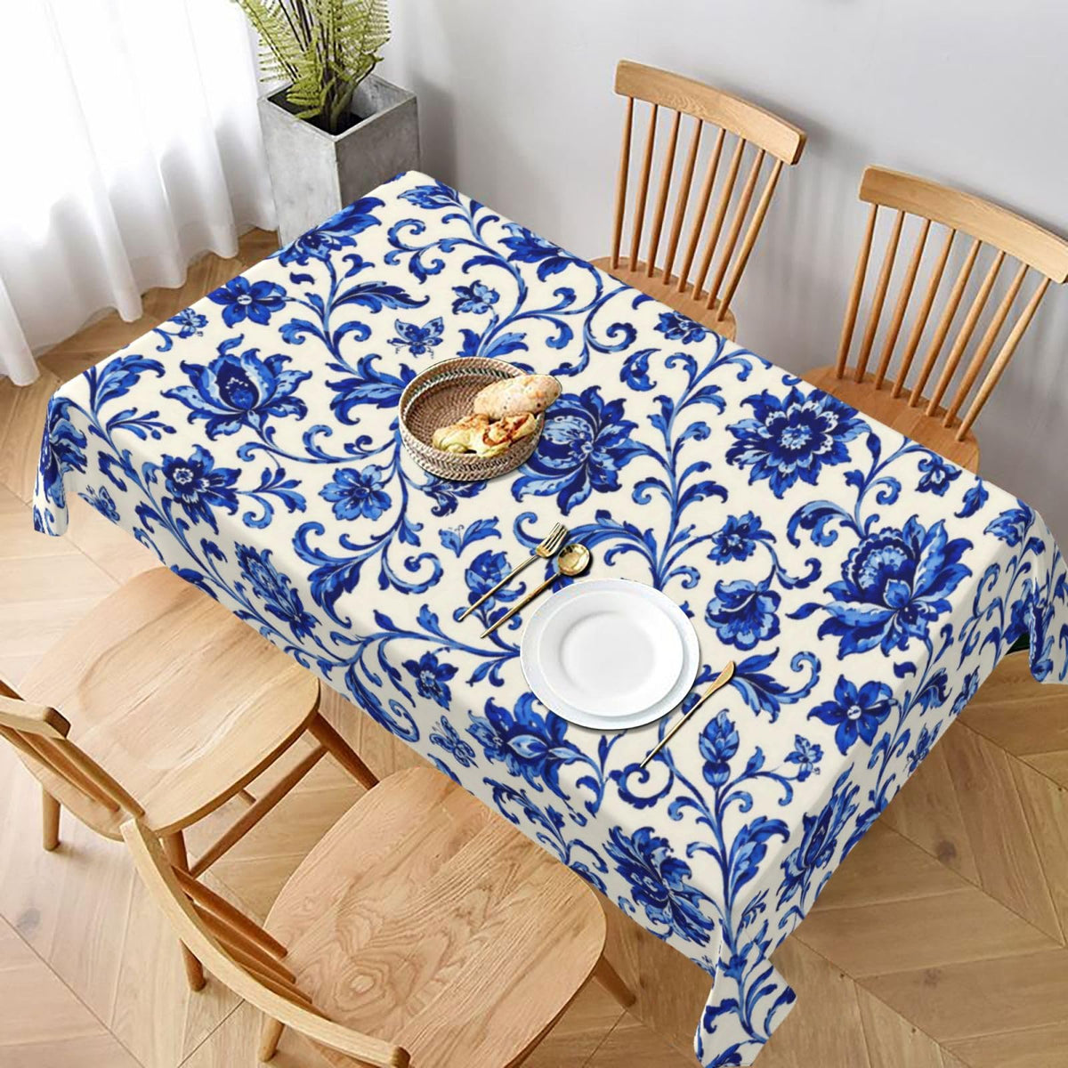 Teal and Grey Table Cloth Turquoise Tablecloth Rectangle Washable Table Cover for Decoration Kitchen Dining Room 60x90 Inch