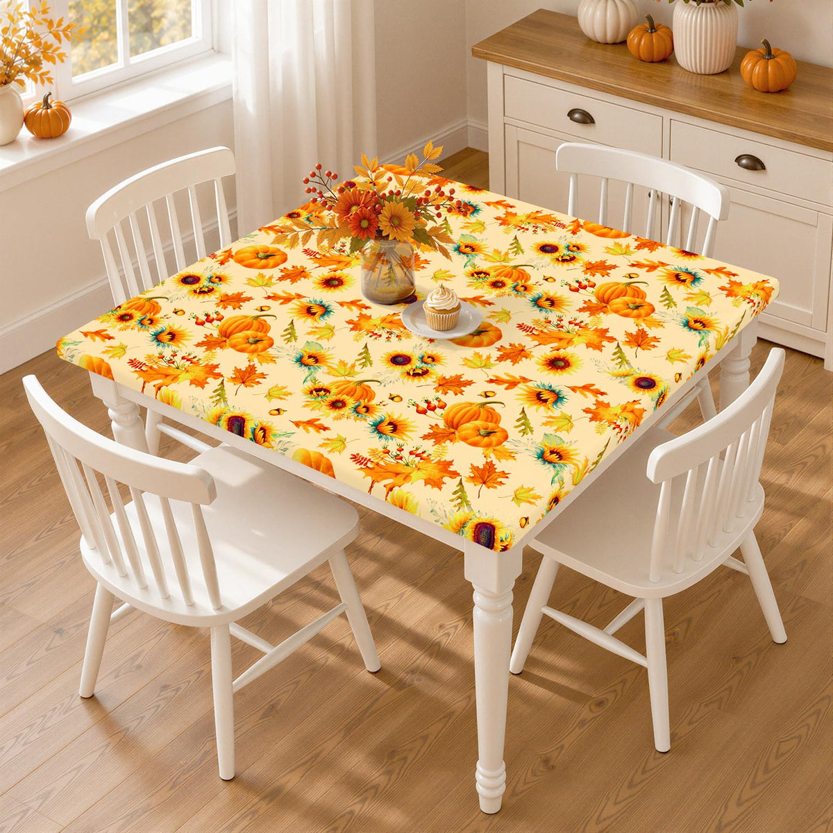 Smiry Rectangle Table Cloth, Waterproof Plastic Table Cover for 6FT Tables