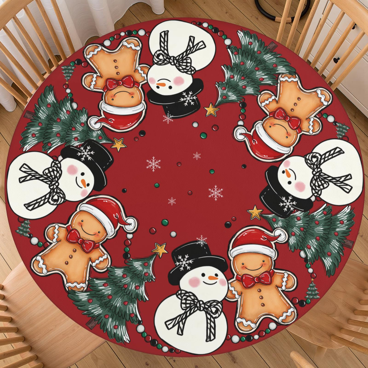 Halloween Polka Dot Round Fitted Tablecloth with Elastic Black Cat Ghost Pumpkin Bat Bowtie Whimsical Table Cloth Decorative Washable Spooky Cute Table Cover Outdoor Kitchen Dining for 44"-48" Table