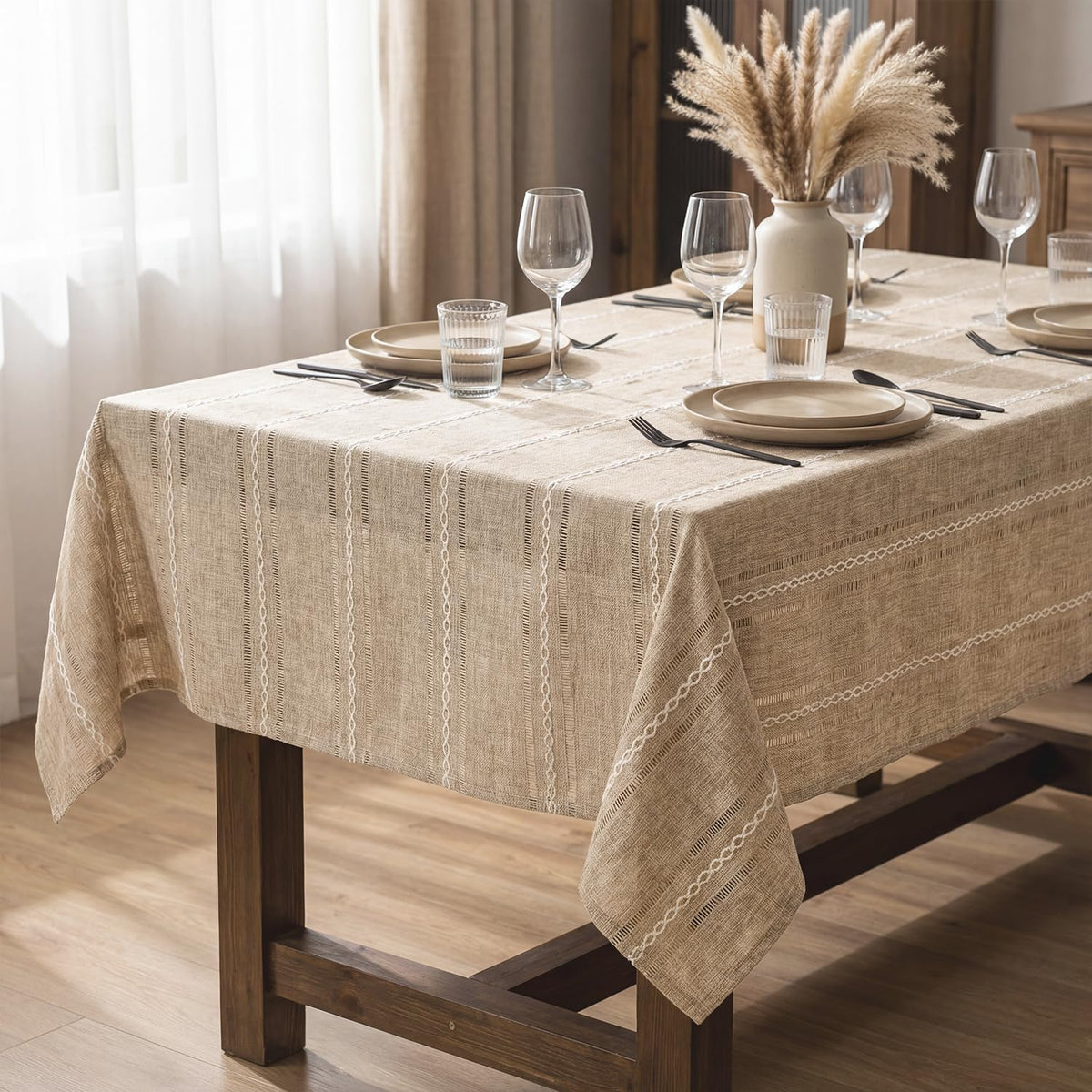 Horaldaily Blue Rectangular Tablecloth, 60×84 Inch, Farmhouse Decor
