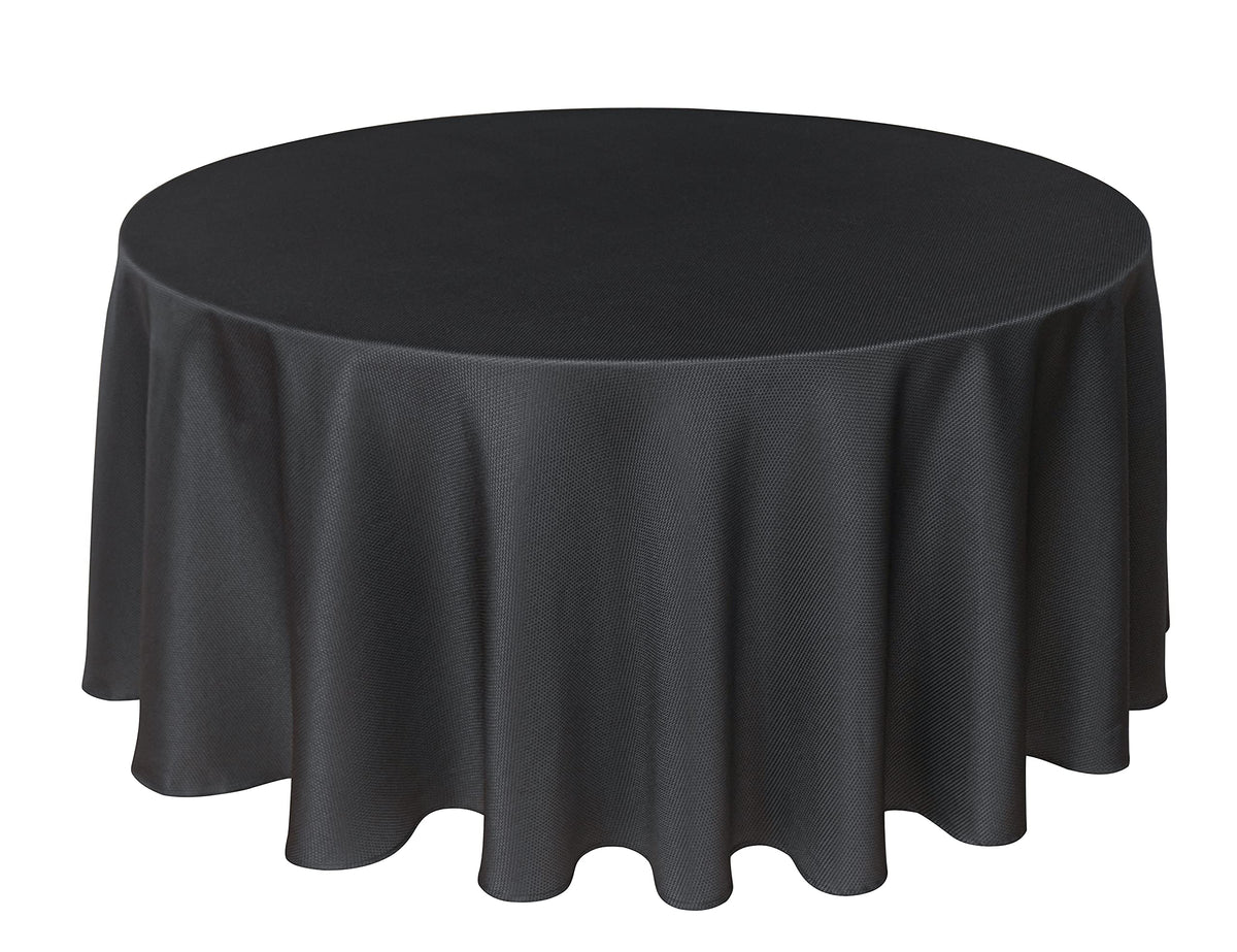 Textured Square Black Tablecloth-Fabric Spillproof Card Table Cloths 54x54"