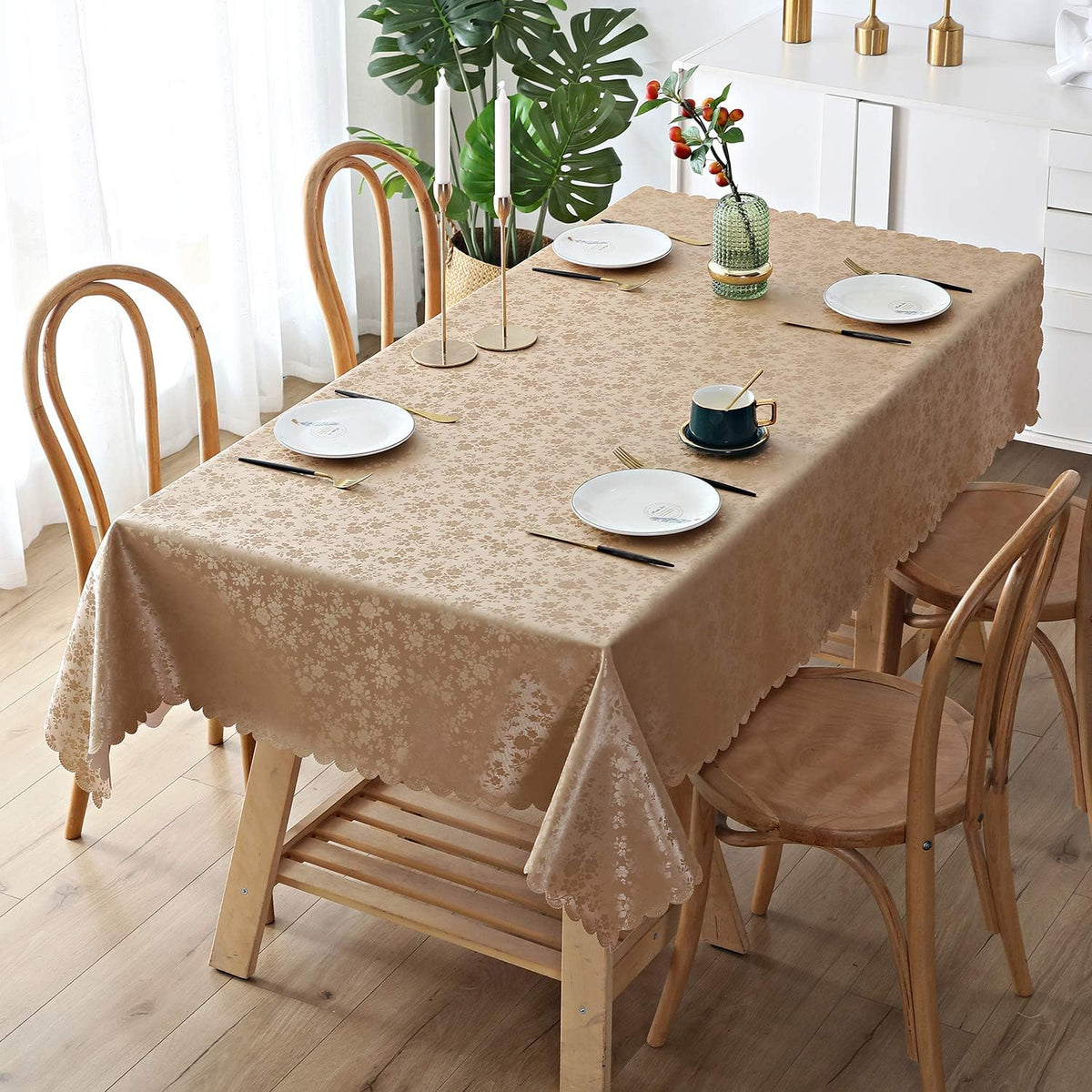 Smiry Rectangle Waterproof Heavy Duty Vinyl Tablecloths, 52 x 70 Inch