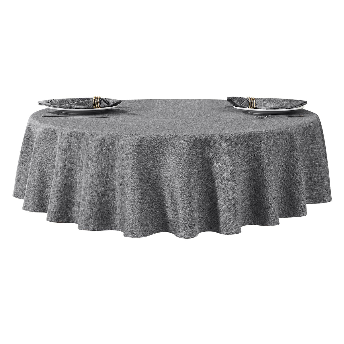 Flaxen 52x70 Rectangular Polyester Linen Farmhouse Tablecloth