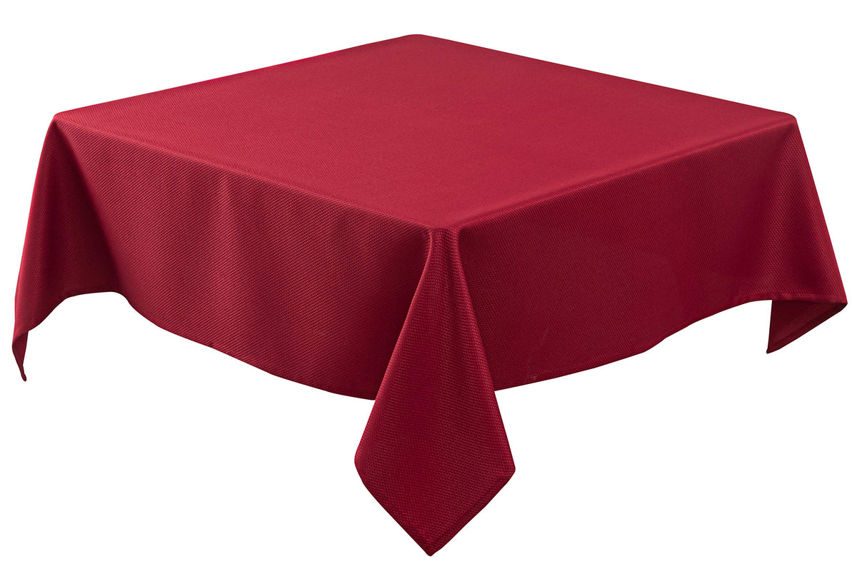 Textured Square Black Tablecloth-Fabric Spillproof Card Table Cloths 54x54"
