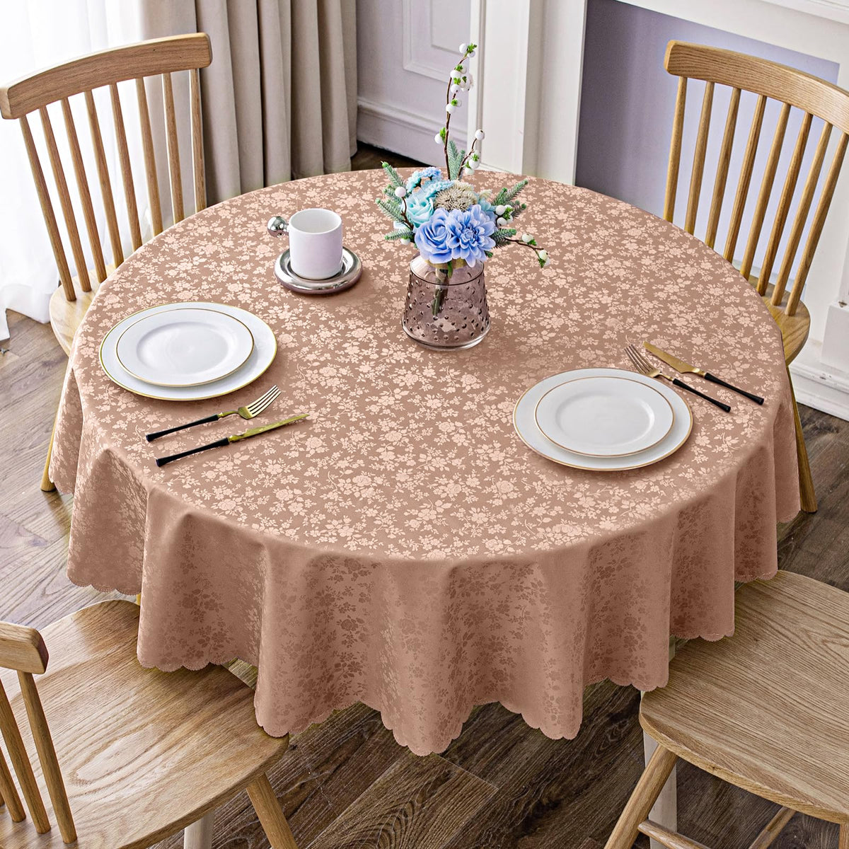 Smiry Rectangle Waterproof Heavy Duty Vinyl Tablecloths, 52 x 70 Inch