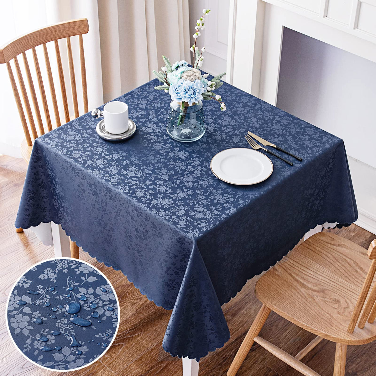 Smiry Rectangle Waterproof Heavy Duty Vinyl Tablecloths, 52 x 70 Inch