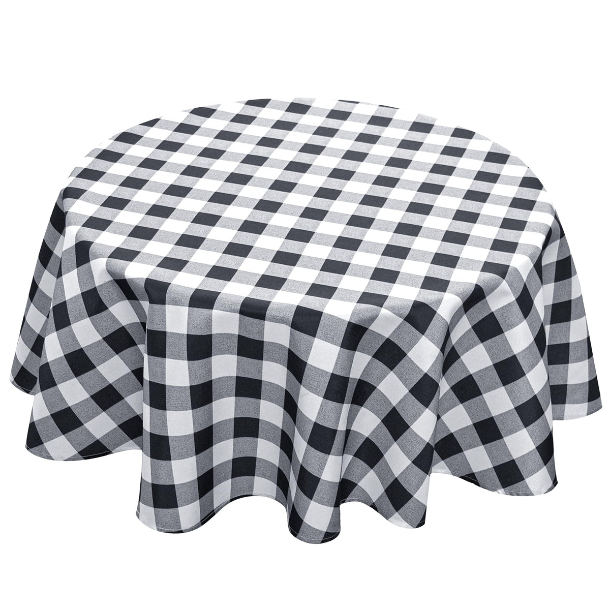 Textured Square Black Tablecloth-Fabric Spillproof Card Table Cloths 54x54"