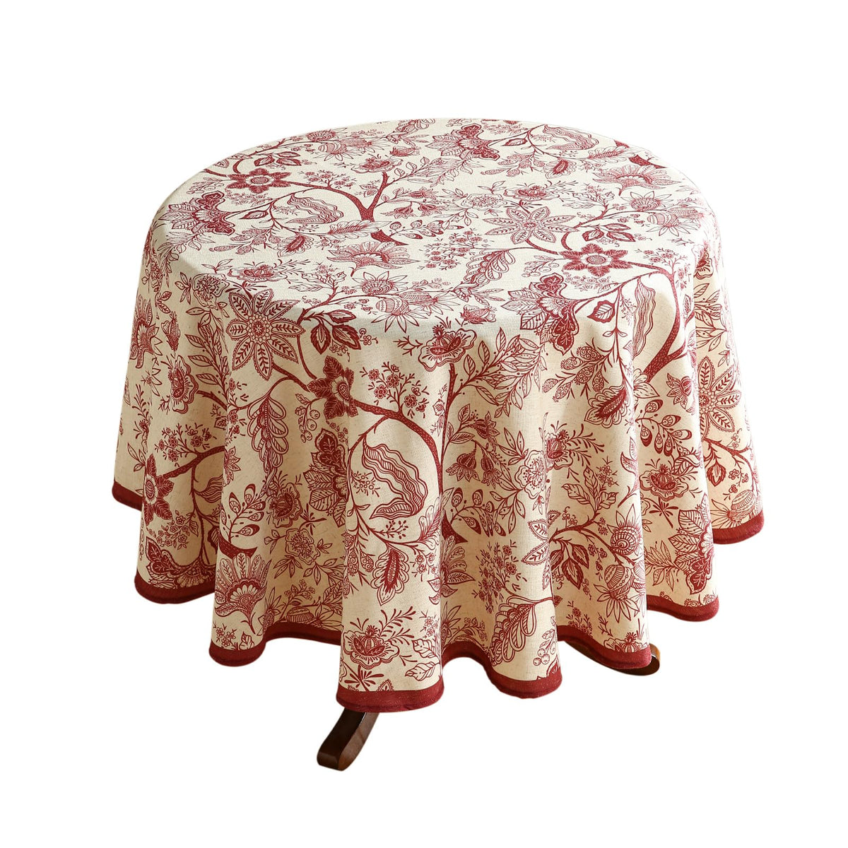ISAENNE Designer Vintage Small Square Floral Tablecloth,55"x55"
