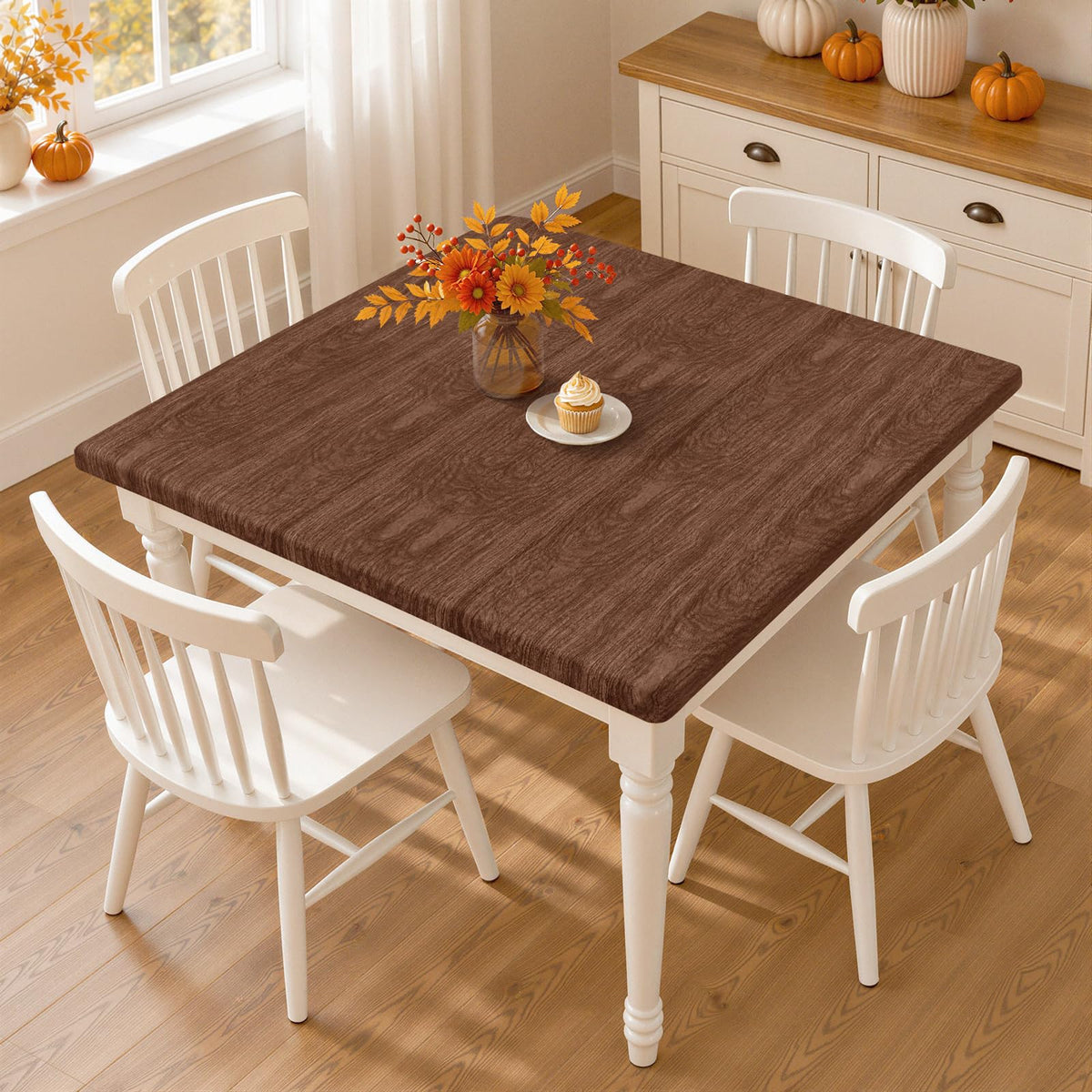 Smiry Rectangle Table Cloth, Waterproof Plastic Table Cover for 6FT Tables