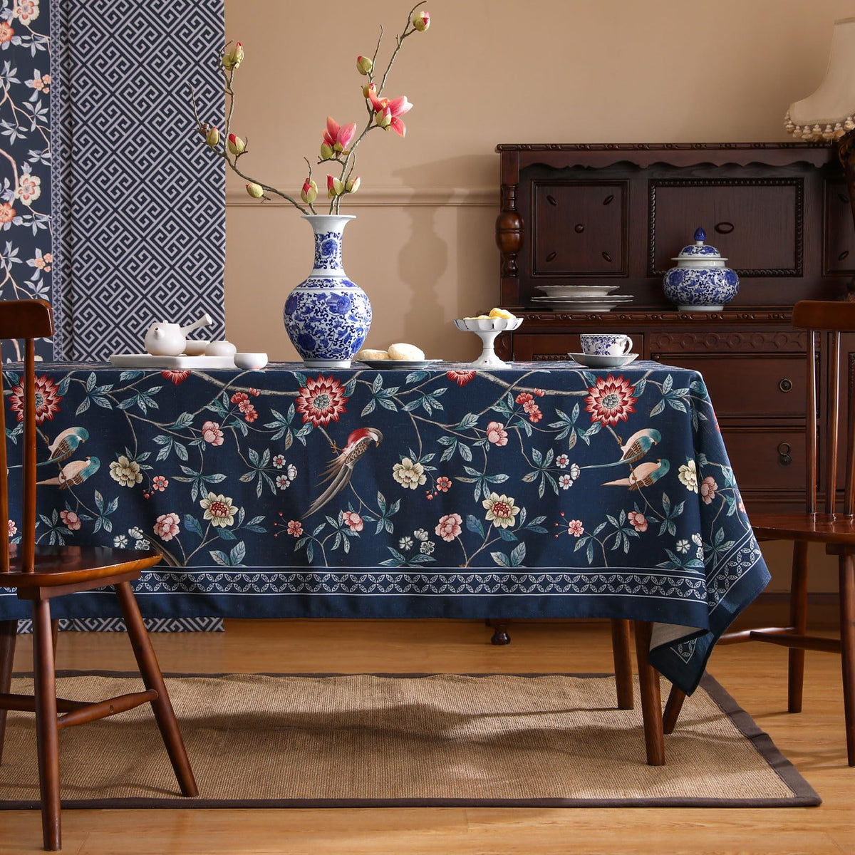 patdrea Designer Vintage French Tablecloth,Rectangular,118"x67"